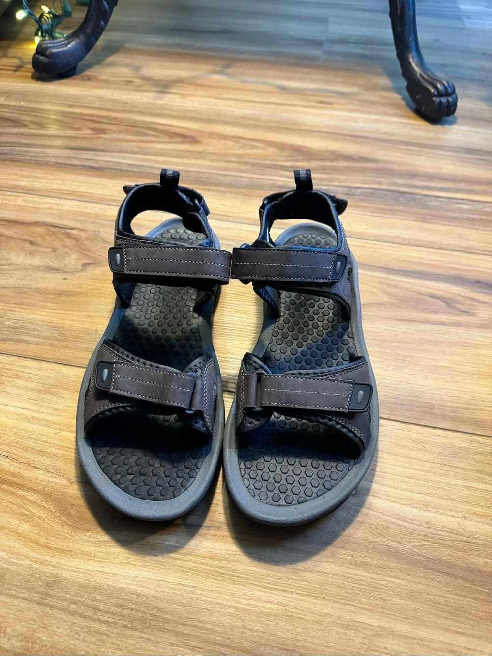 Khombu Brown Men's Adjustable Outdoor Sandals
